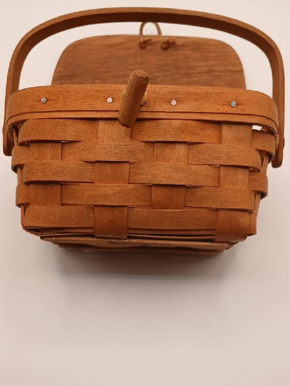 Vintage 1987 Painted Lid Small Longaberger Basket